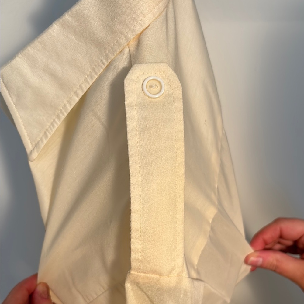 Men's Cream Short Sleeve Shirt - Picture 4 of 6